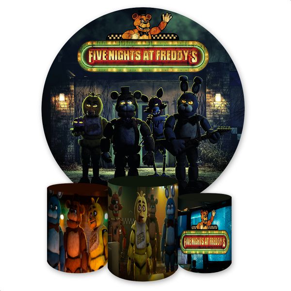 Capa Painel + Trio Capas Cilindros Sublimados Tema Five Nights at Freddy's Gamer 3503