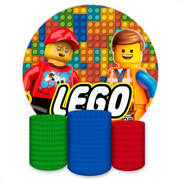 Capa Painel + Trio Capas Cilindros Sublimados Tema Lego 4036
