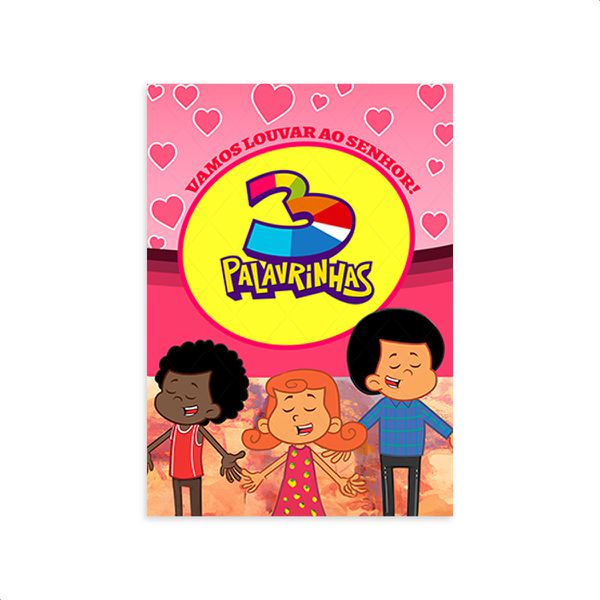 Capa Painel Retangular Sublimado Tema 3 Palavrinhas 4058