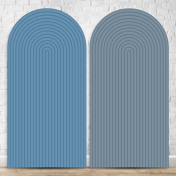 Painel Romano Tema Ripado Cor Azul e Cinza 41