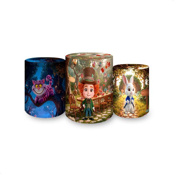 Trio Capas Cilindros Tema Alice no Pais das Maravilhas 4141