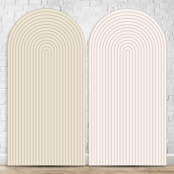 Painel Romano Tema Ripado Cor Rosinha Claro e Bege 42