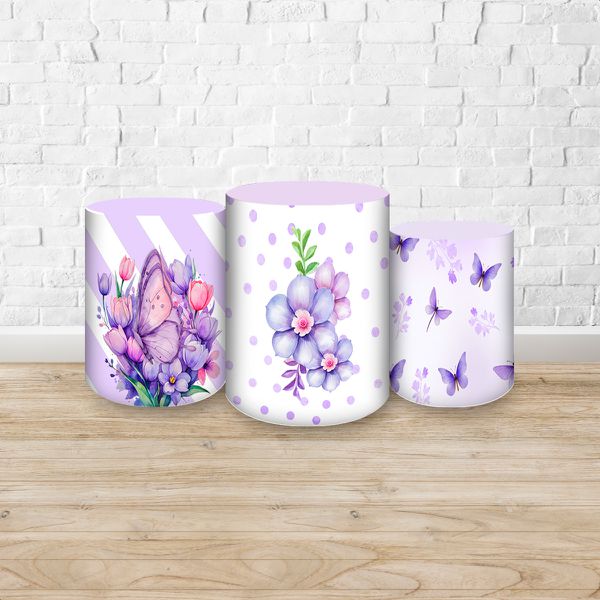 Trio de Cilindros Tema Borboleta 4224