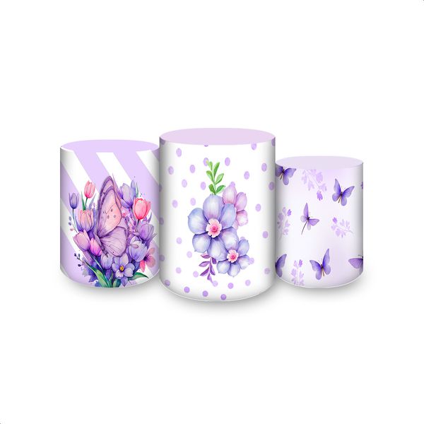 Trio de Cilindros Tema Borboleta 4224