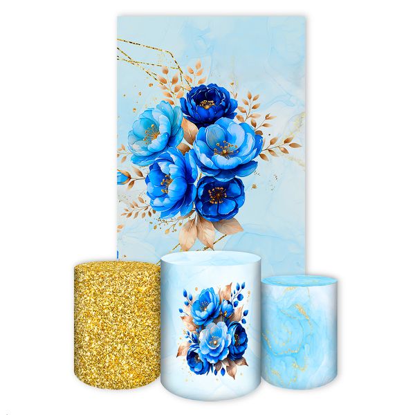 Kit Retangular + Trio de Cilindros Tema Flores 4226