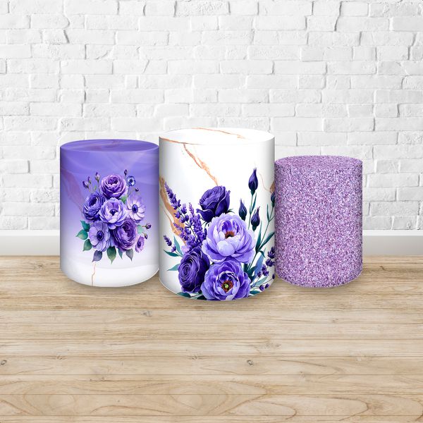 Trio de Cilindros Tema Flores 4229