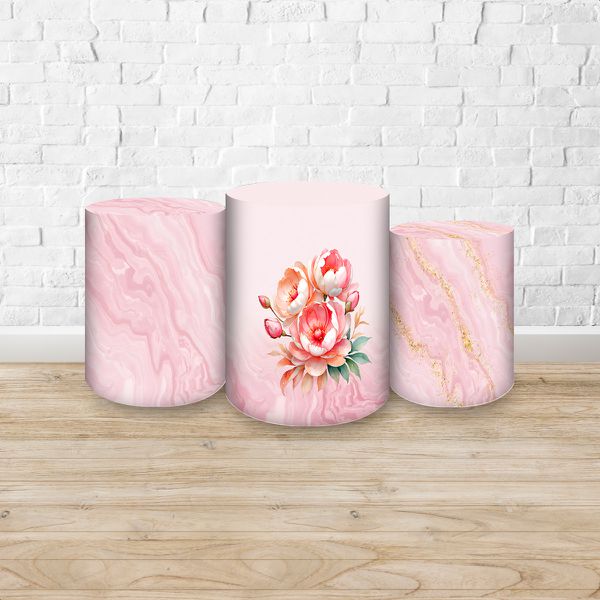 Trio de Cilindros Tema Flores 4230