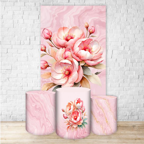 Kit Retangular + Trio de Cilindros Tema Flores 4230
