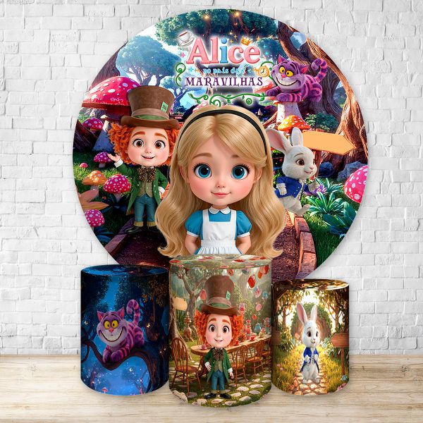 Kit 4 Capas Tema Alice no Pais das Maravilhas 4230