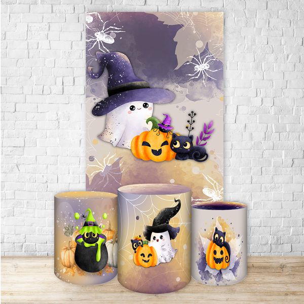 Kit Retangular + Trio Cilindros Tema Halloween 4237