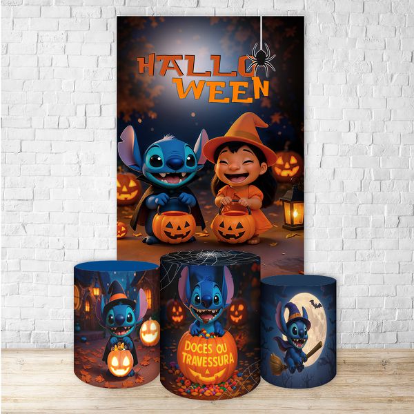 Kit Retangular + Trio de Cilindros Tema Halloween 4239