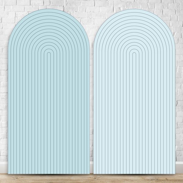 Painel Romano Tema Ripado Cor Azul e Azul Pastéis 43