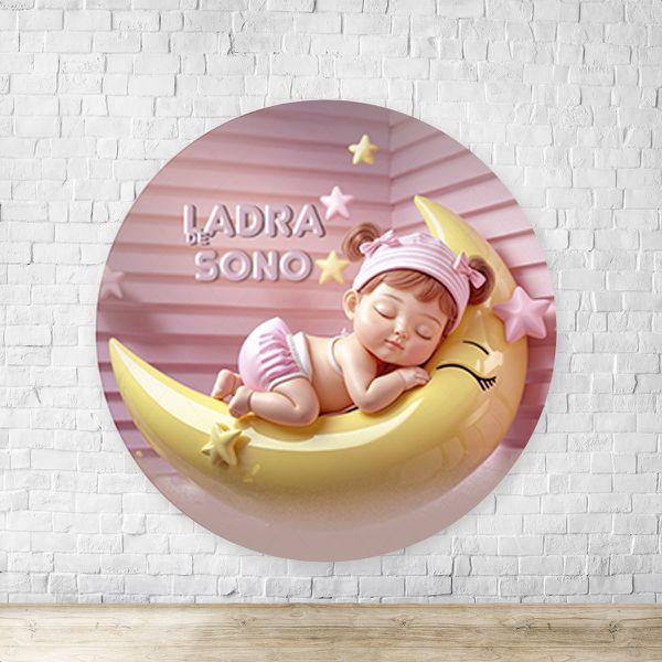 Capa Painel Redondo Tema Chá de Bebê 4301