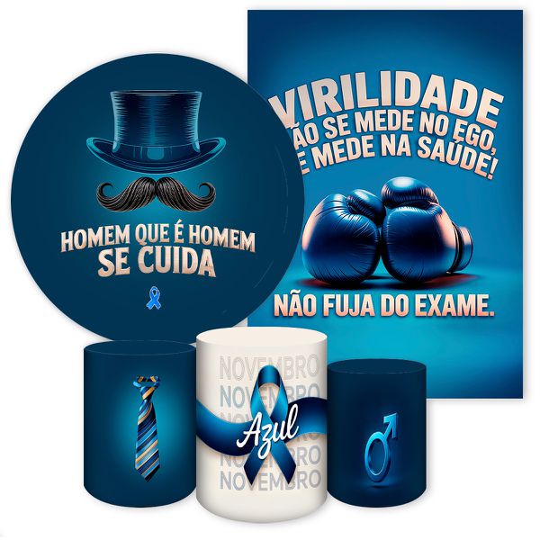 Kit 5 Peças Tema Novembro Azul 4313