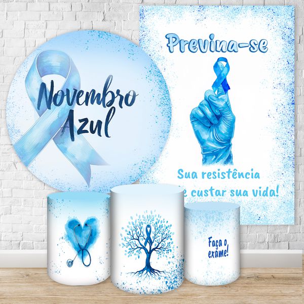 Kit 5 Peças Tema Novembro Azul 4314
