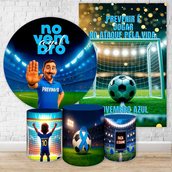 Kit 5 Peças Tema Novembro Azul 4315