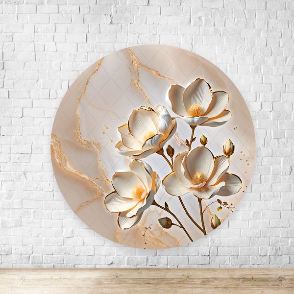 Painel Redondo Tema Flores 4319