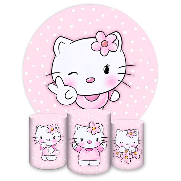 Capa Painel + Trio Capas Cilindros Sublimados Tema Hello Kitty 4530