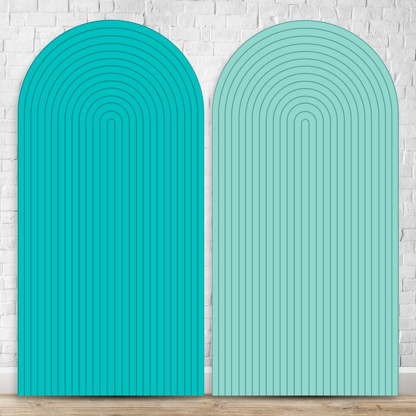 Painel Romano Tema Ripado Cor Azul e Verde 46