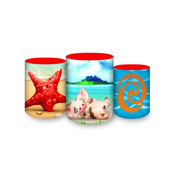 Trio Capas Cilindros Sublimados Tema Moana 490