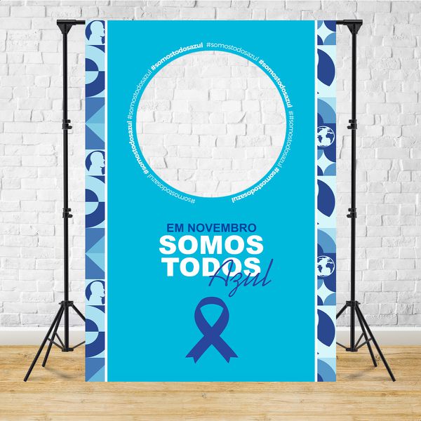 Capa Painel Interativo Para Fotos Vazado Tema Novembro azul 5113