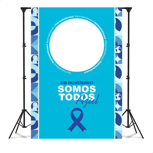 Capa Painel Interativo Para Fotos Vazado Tema Novembro azul 5113