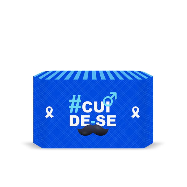 Capa Decorativa para 2 Mesas Quadrada Sublimada Tema Novembro azul 5114