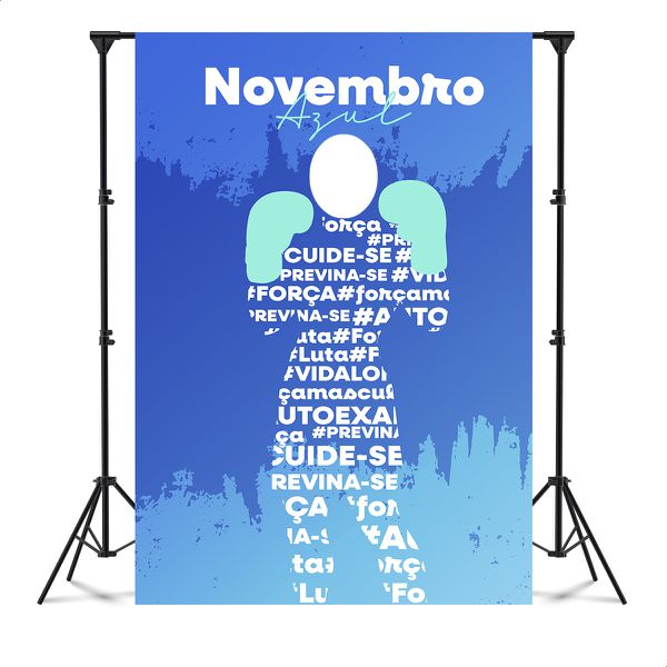 Capa Painel Interativo Para Fotos Vazado Tema Novembro azul 5115