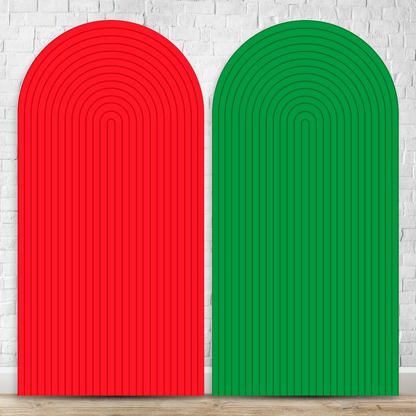 Painel Romano Tema Ripado Cor Vermelho e Verde 54