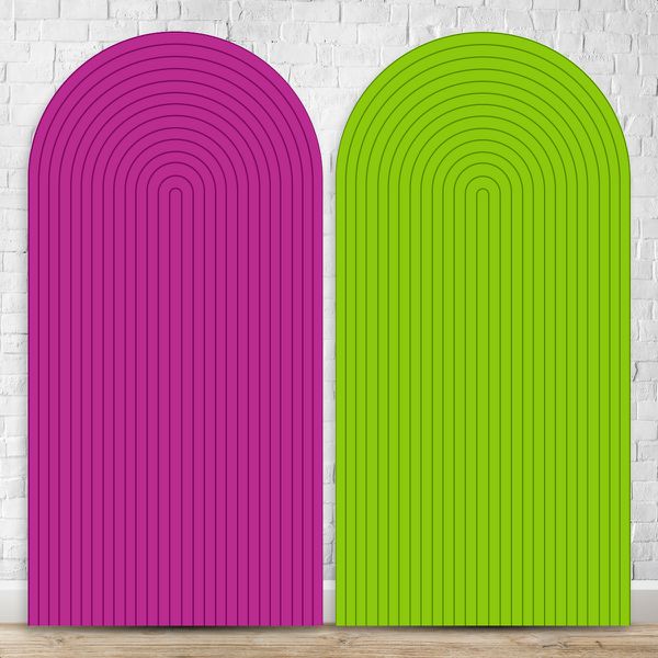 Painel Romano Tema Ripado Cor Roxo e Verde 56