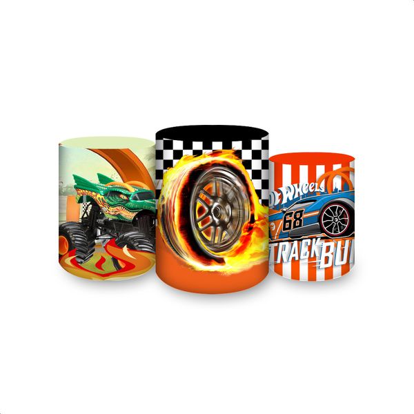 Trio Capas Cilindros Sublimados Tema Hotwheels 571