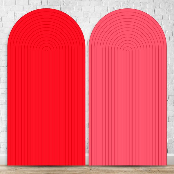 Painel Romano Tema Ripado Cor Vermelho e Rosa 62