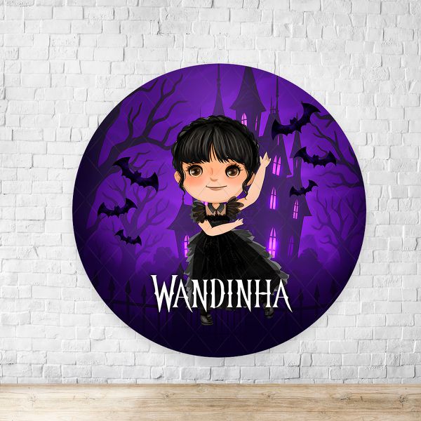 Capa Painel Redondo Tema Wandinha 7095