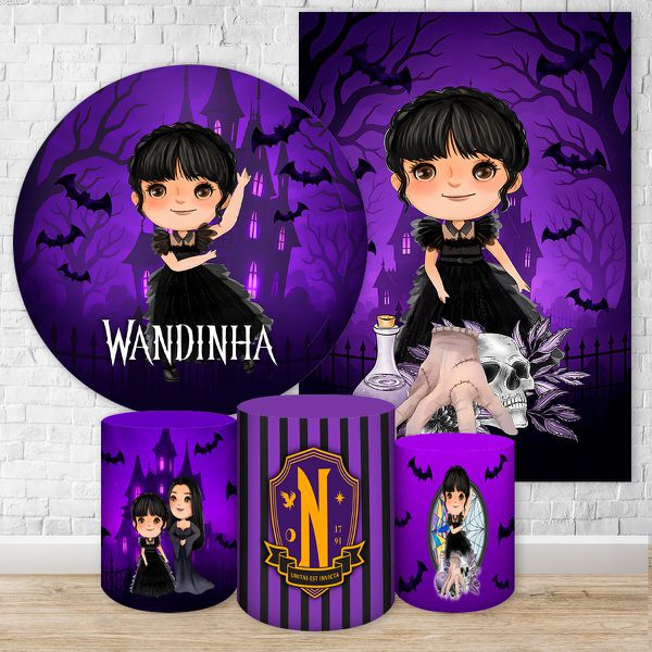 Kit 5 Peças Capas Tema Wandinha 7095