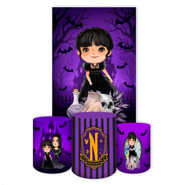 Retangular + Cilindros Tema Wandinha 7095