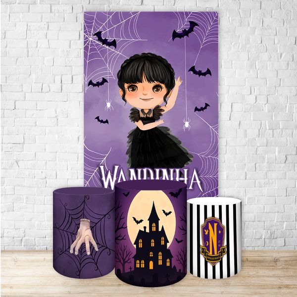 Retangular + Trio Capas Cilindros Tema Wandinha 7097