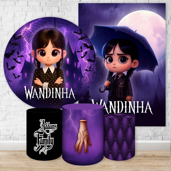 Kit 5 Peças Tema Wandinha 7099