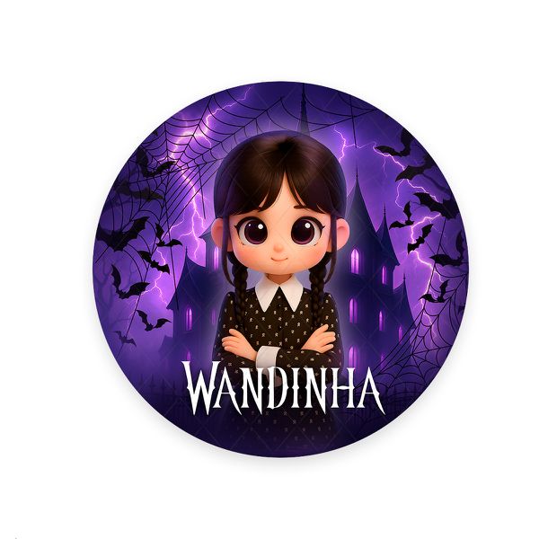Painel Redondo Tema Wandinha 7099