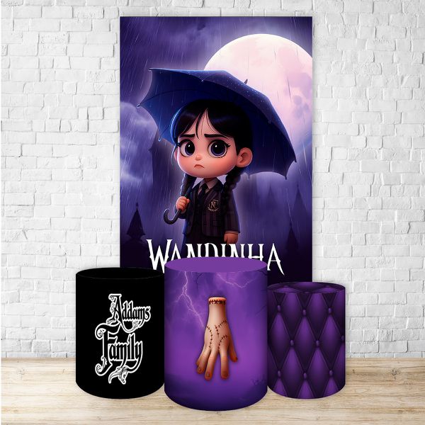 Retangular + Trio Capas Cilindros Tema Wandinha 7099