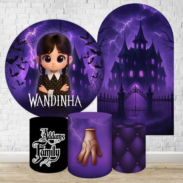 Kit 4 Capas + Romano Tema Wandinha 7099