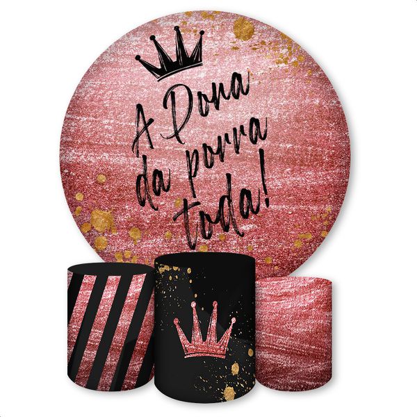 Capa Painel + Trio Capas Cilindros Sublimados Dona da Porra toda 328