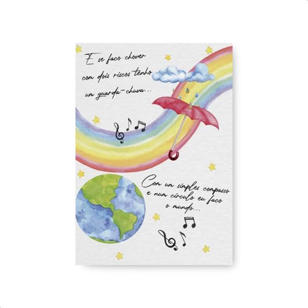 Capa Painel Retangular Sublimado Tema Arco Iris e Nuvem 109