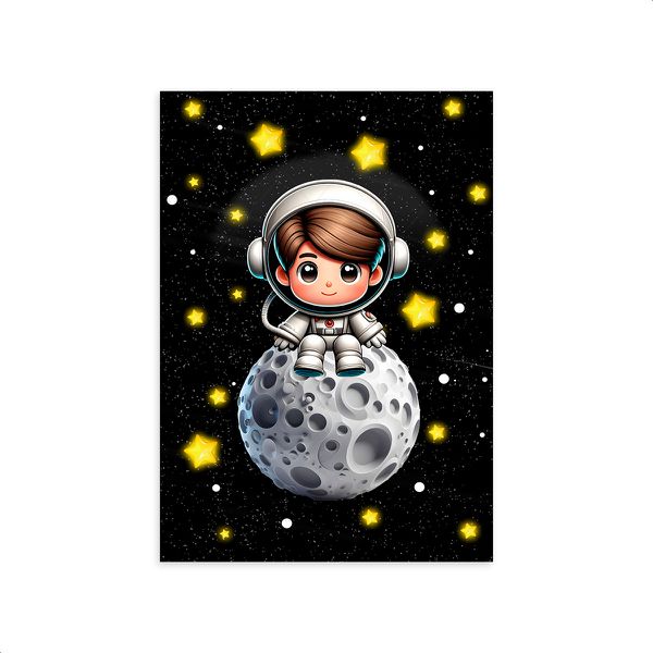 Capa Painel Retangular Sublimado Tema Astronauta Baby Menino Fundo preto 2228