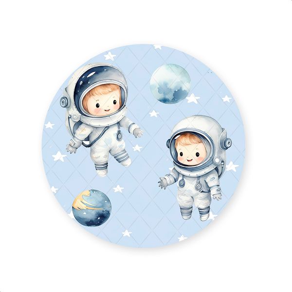 Capa Painel Redondo Sublimados Tema Astronauta 173