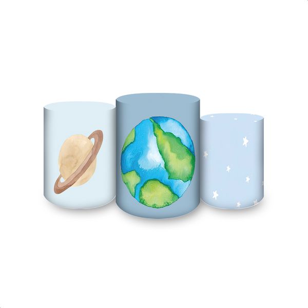 Trio Capas Cilindros Sublimados Tema Astronauta 429