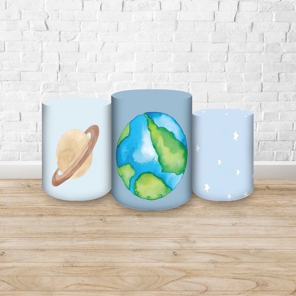 Trio Capas Cilindros Sublimados Tema Astronauta 429