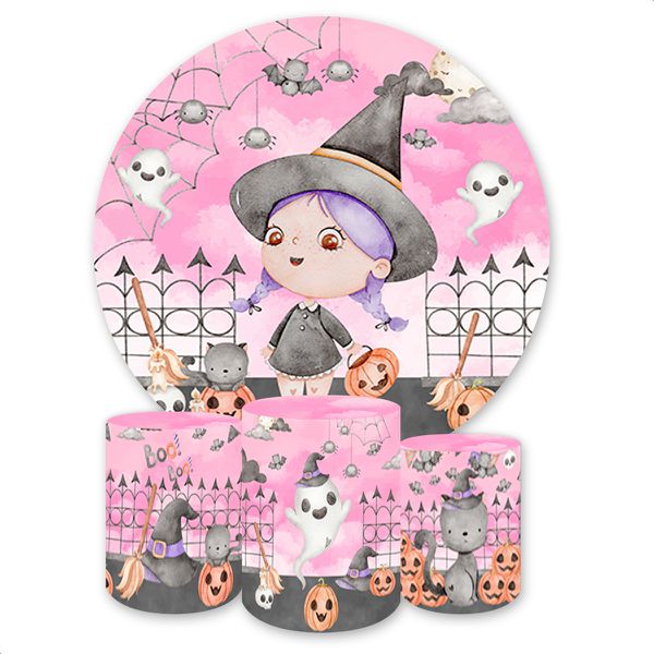 Capa Painel + Trio Capas Cilindros Sublimados Tema Halloween 1787