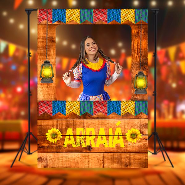 Capa Painel Interativo Para Fotos Vazado Tema Festa Junina 50