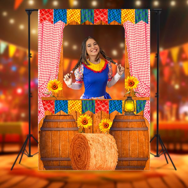 Capa Painel Interativo Para Fotos Vazado Tema Festa Junina 52