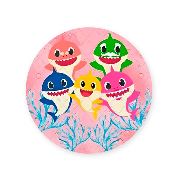 Capa Painel Redondo Sublimados Tema Baby Shark 224